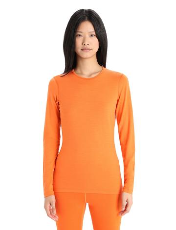 Icebreaker Merino 200 Oasis Long Sleeve Crewe Thermal Top Naisten Base Layers Oranssi | FI 1927MQZA